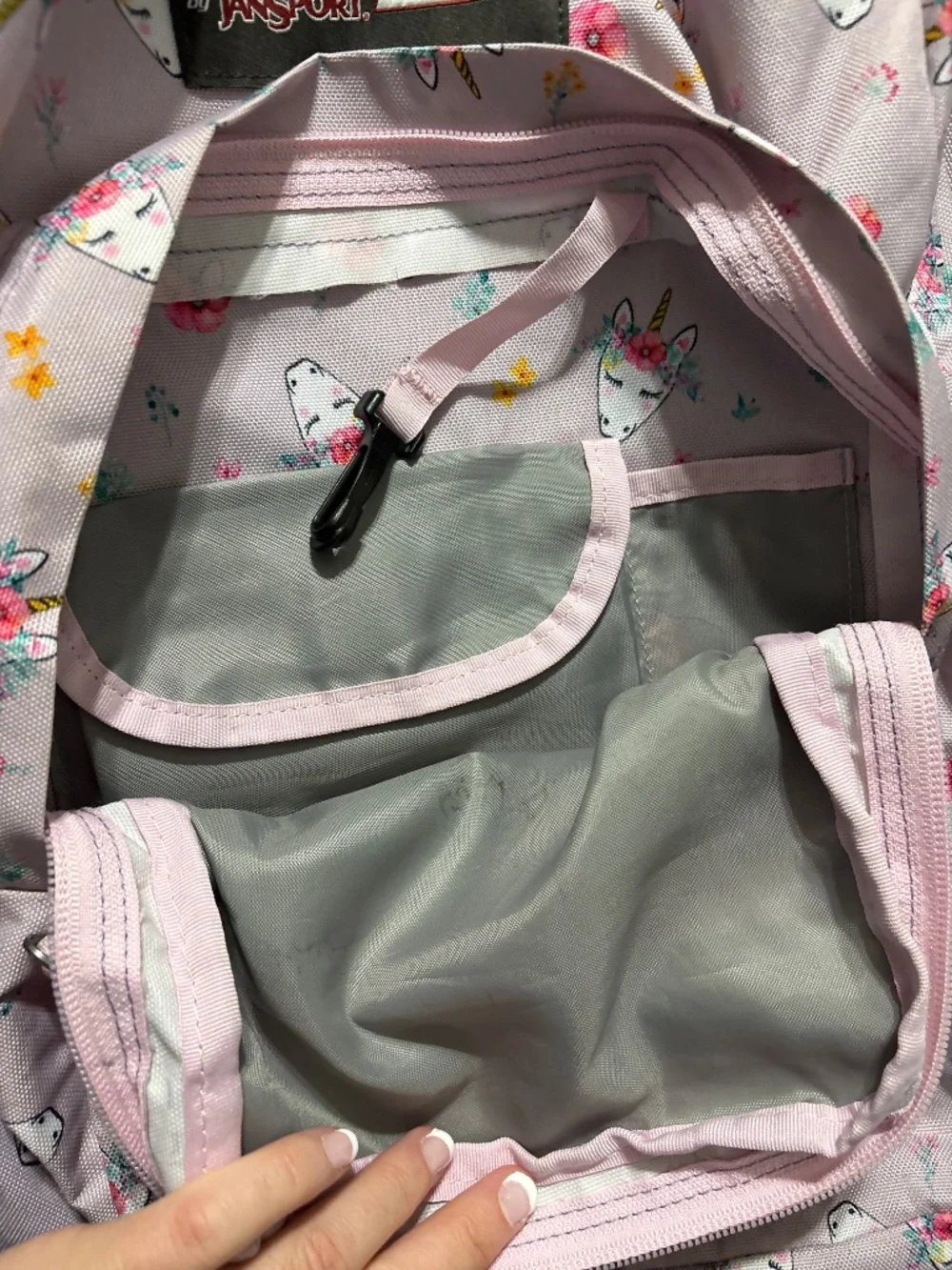 Trans Jansport unicorn printed girls school backpack
